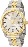 Croton Mens CN307352TTSL Automatic Diamond Accented Silver Guilloche Dial Two Tone Watch