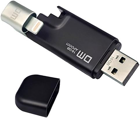 SMARTED Falsh Drive for iPhone iPad Mac USB Lightning Connector Adapter External Storage Memory Stick [Apple MFi Certified] Black 16GB