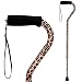 DMI Adjustable Designer Cane with Offset Handle and Strap, Leopard