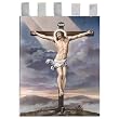 Church Banner - Crucifixion - Cotton Canvas with Archival Inks and UV Coating - Border Rings for Rod Hanging. Print Size 24"x36"