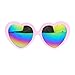 Womens Mirrored Rusta Mirror Lens Plastic Frame Heart Shape Sunglasses (Pink)