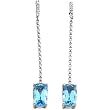 14K White Gold Swiss Blue Topaz and Diamond Earrings