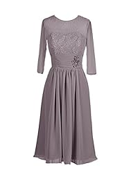 Chiffon/Polyester Knee Length Short Lace Beaded Evening Dress/Bridesmaid Dress/Prom Dress/Party Dress 