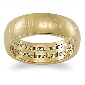 Gold Stainless Steel Memorial Engraved Message Band - Personalized Jewelry