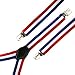 PATRIOTIC RED WHITE BLUE ELASTIC BRACES CLIP SUSPENDERS Image