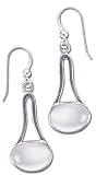 Solid Sterling Silver Moonstone Earrings Aproximately 1 3/4 Long
