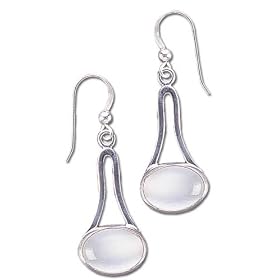 Solid Sterling Silver Moonstone Earrings Aproximately 1 3 4 Long by Moonstone Birthstones