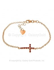 Ruby Cross Bracelet in 14k Rose Gold