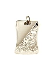 Designer Style Sterling Silver Rectangle Shape Pendant Necklace with Rhodium Plated (come with delicated sterling silver chain)