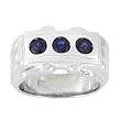 14K White Gold Man's Sapphire Ring