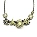 HuntGold Women Fashion Retro Crystal Diamond Flower Bronze Pendant Chain Choker Necklace