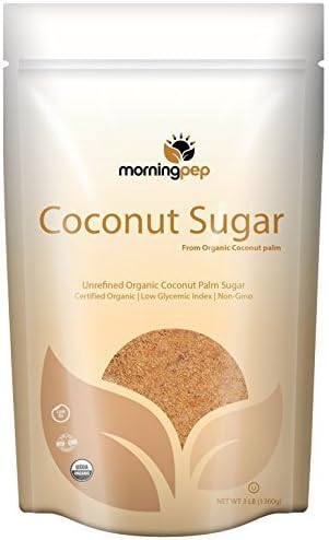 COCONUT PALM SUGAR From Morning Pep 3 lbs USDA Certified Organic Gluten Free NON - GMO Certified KOSHER 3 Pounds (48 OZ) by Morning Pep