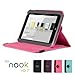 GMYLE(R) Hot Pink 360 Degree Rotating PU Leather Folio Stand Case Cover for Nook HD 7 inches Barnes & Noble e-Book Reader Tablet (Multi Angle- Vertical/Horizontal and Wake up Sleep Function)