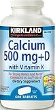 Kirkland Signature Calcium 500 mg + Vitamin D with Vitamin K - 600 Tablets