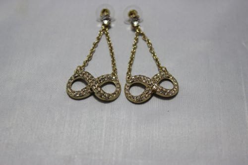 Gold Infinity Iced Out Drop Earrings