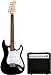 Intune Fender Stratocaster Style Black Electric Guitar inc. 15w Amplifier & Accessories
