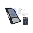 iShoppingdeals - White Travel AC Wall Charger + Black Snap On Hard Shell Cover Case + Screen Protector Film for Amazon Kindle 2 (2nd Generation)