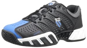 K-Swiss 83027 Bigshot Light Tennis Shoe (Big Kid),Black/Brilliant Blue/Charcoal,1.5 M US Little Kid