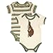 Hudson Baby Organic Bodysuits, 2 Pack, Green with Monkey, 3-6 Months