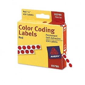 Avery Permanent Color Coding Labels, 0.25 Inches, Round, Green, Pack of 450 (5791) by 