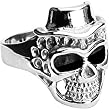 Spikes 316L Stainless Steel Death to Impress Skull Ring