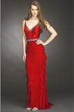 Elegant Tiered Red Evening Dreses by Mikael Aghal