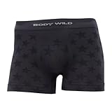 (ボディーワイルド)BODY WILD Basic style 立体成型ボクサーブリーフ(前とじ) 星柄 BWS896G 97 ブラック M