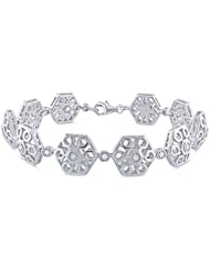 Sterling Silver Diamond Bracelet (0.2 Cttw G-H Color, I1-I2 Clarity) (7")