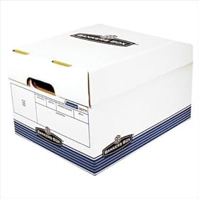 New-Bankers Box 0077101 - R-Kive Offsite Storage Box, Letter/Legal, Lift-off Lid, White/Blue - FEL0077101