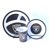 Oakland Raiders Toddler Plate & Cup Set (Divided Plate, Bowl, and Cup Included)