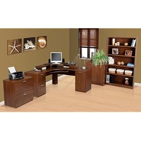 Corner Desk Set 1 in Tuscany Brown - Elite - Bestar Office Furniture - 68851-63 by Bestar Furniture