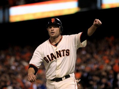 Texas Rangers v San Francisco Giants, Game 1: Freddy Sanchez Photographic Poster Print by Ezra Shaw, 9x12