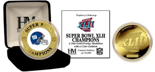 Buy New York Giants 24KT Gold and Color Super Bowl XLII Champions Coin - Limited by Classic Pins