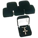 6 Black Flocked Earring Pendant Jewelry Gift Boxes