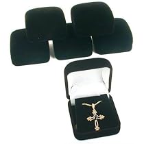 6 Black Flocked Earring Pendant Jewelry Gift Boxes