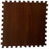 Tadpoles 9 Sq Ft Wood Grain Playmat Set, Dark Wood