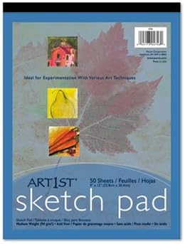 Art1st Sketch Pad, 60-lbs. Heavyweight Drawing Paper. 9" x 12", 50 Sheets
