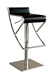 Baxton Studio Calliope Bonded Leather Barstool, Black