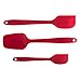 Silicone Spatula Set by Aguder 3 Piece Heat-Resistant Baking Spoon & Spatulas - Ergonomic Easy-to-Clean Seamless One-Piece Design - Pro Grade Non-stick Rubber