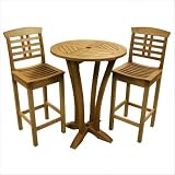 Outdoor Interiors Eucalyptus 3 Piece Large Bar Outdoor Furniture Set - B001AH8H02