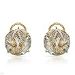 Earrings With 12.30ctw Precious Stones - Genuine Amethysts and Clean Diamonds Made in 14K Yellow Gold. Total item weight 7.1g Length 14mm