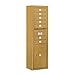 Salsbury Industries 3815S-07GFU 4C Surface Mounted Horizontal Mailbox, Front Loading, Single Column, 7 Mb1 Doors, 1 Pl6, Sups Access, Gold