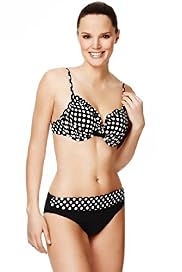Spotted & Frilled Underwired Push-Up Bikini Top