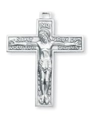 Crucifix Pendant, Sterling Silver with Chain