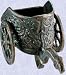 medieval roman Chariot sculpture gothic iron replica