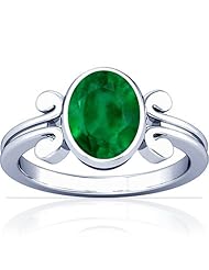 Platinum Oval Cut Emerald Solitaire Ring