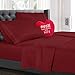 Nestl Queen Sheet Set - Luxury 1800 Ultra-Soft Microfiber Bed Sheets - Double Brushed - Deep Pockets - Easy Fit - 4 Piece Set - Bedding Sheets & Pillowcases (Queen, Burgundy Red)