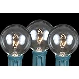 Novelty Lights, Inc. G50 Globe Outdoor Patio Party Christmas Replacement Bulbs, E12/C7 Base, Clear, 25 Pack
