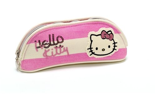 Childrens Toyshop  Electronics : Hello Kitty Sparkle Stripe Canvas Pencil Case
