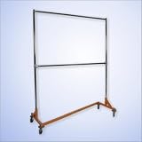 Heavy Duty Double Rail Z Rack Rolling Garment Rack / Clothing Rack